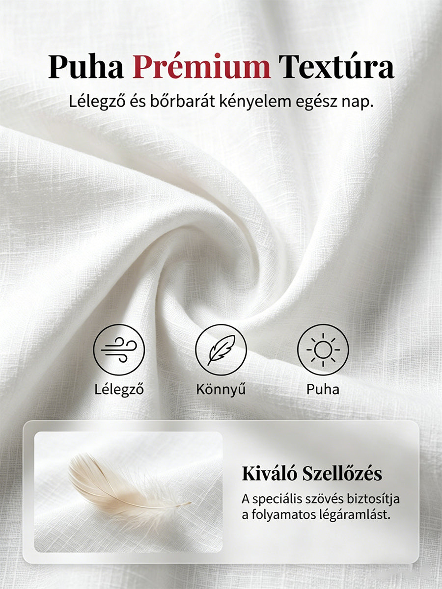 Női magyar virágnyomtatás fehér alkalmi pamut-vászon tetején