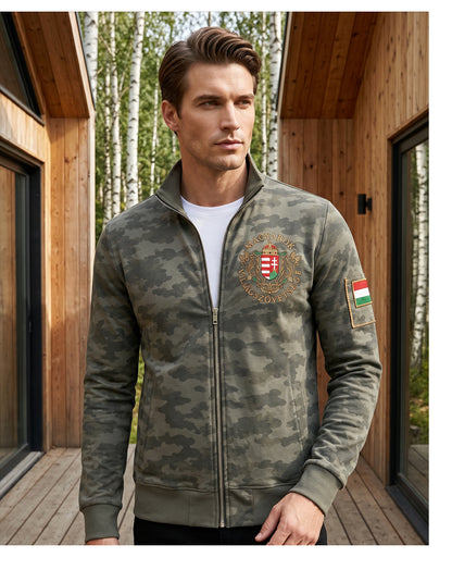 Férfi magyar álcázás nyomtatás alkalmi zip-up kabát