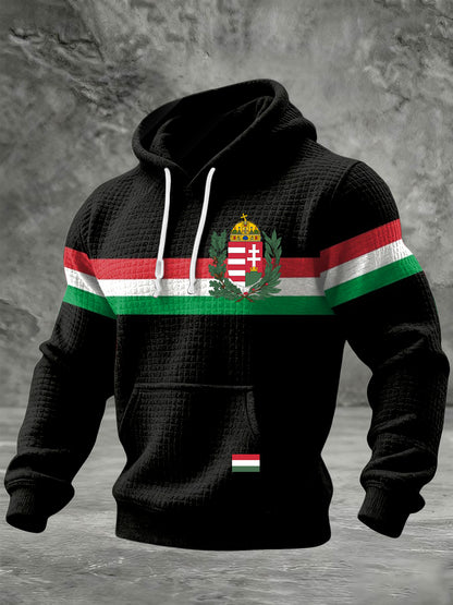 Retro magyar zászló csík alkalmi hoodie