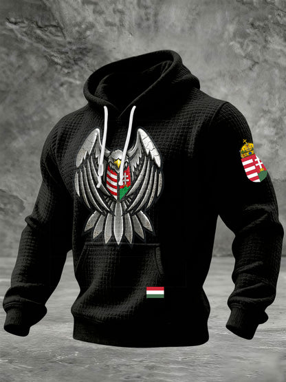 Retro magyar sas zászló embléma hoodie