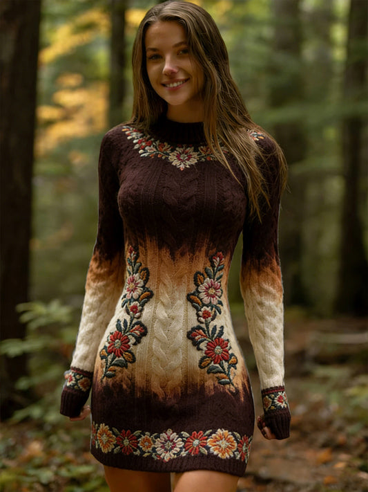 Hölgyek vintage magyar szimmetrikus etnikai virágos elegáns ruha