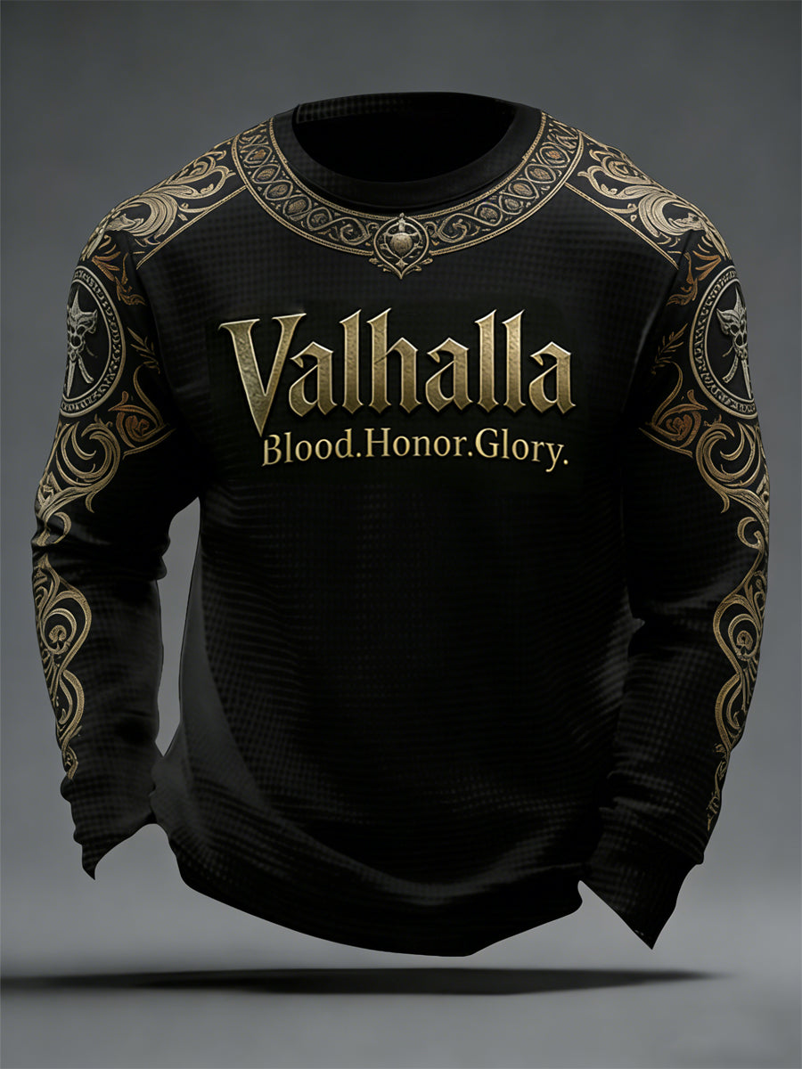 Férfi viking stílusú valhalla waffle top
