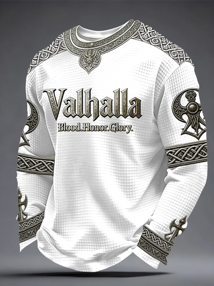 Férfi viking stílusú Valhalla waffle felső
