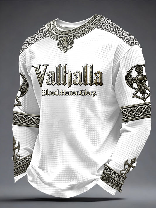 Férfi viking stílusú Valhalla waffle felső