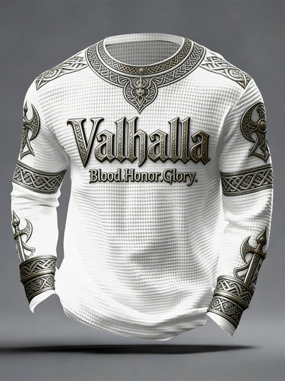 Férfi viking stílusú Valhalla waffle felső