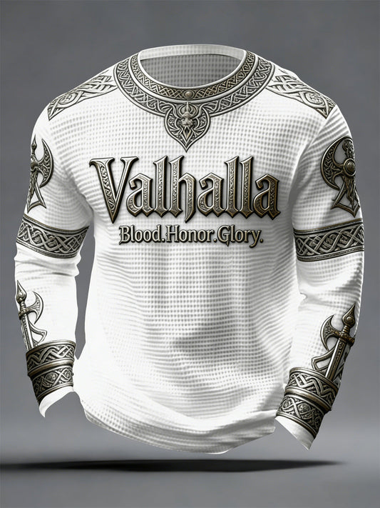 Férfi viking stílusú Valhalla waffle felső