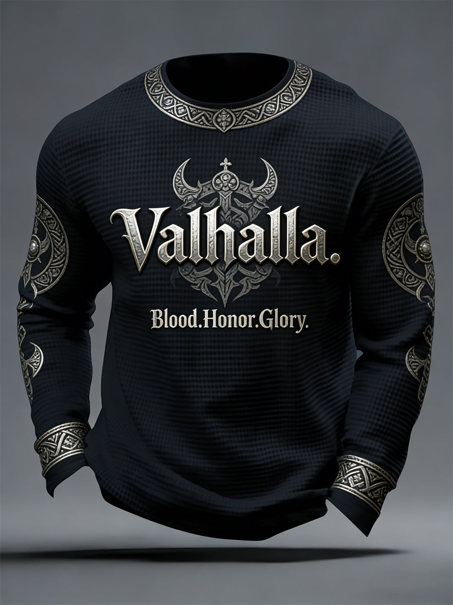 Férfi viking stílusú Valhalla waffle felső