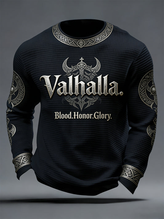 Férfi viking stílusú Valhalla waffle felső