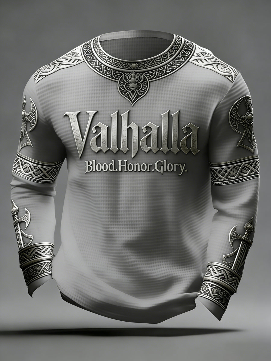 Férfi viking stílusú Valhalla waffle felső