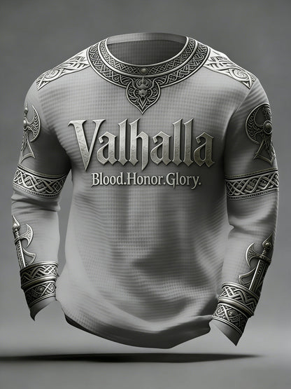 Férfi viking stílusú Valhalla waffle felső