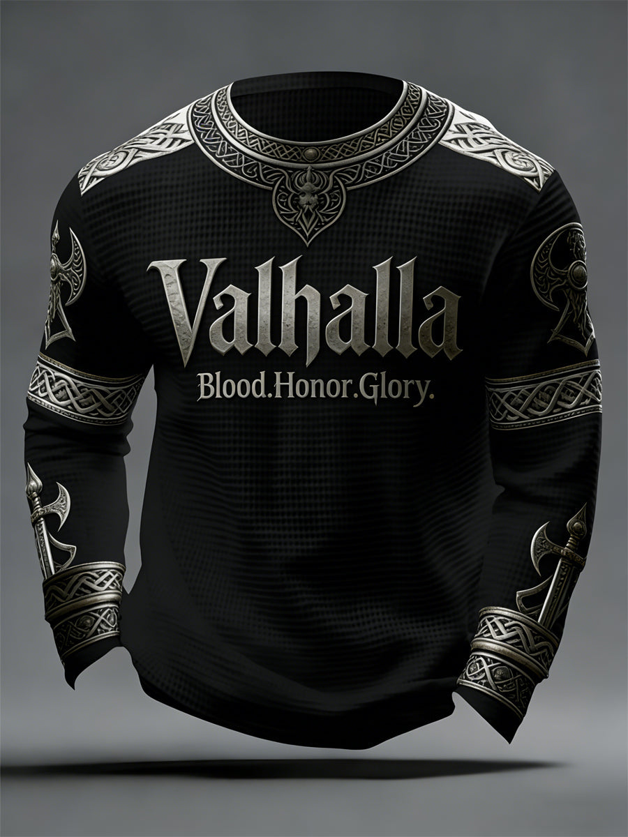 Férfi viking stílusú Valhalla waffle felső