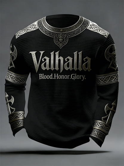 Férfi viking stílusú Valhalla waffle felső