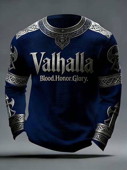 Férfi viking stílusú Valhalla waffle felső