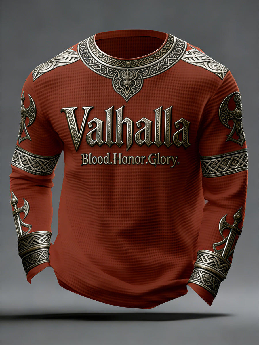 Férfi viking stílusú Valhalla waffle felső