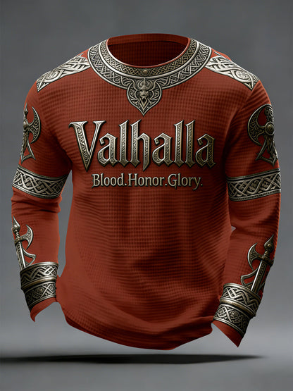 Férfi viking stílusú Valhalla waffle felső