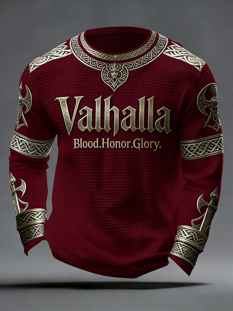 Férfi viking stílusú Valhalla waffle felső