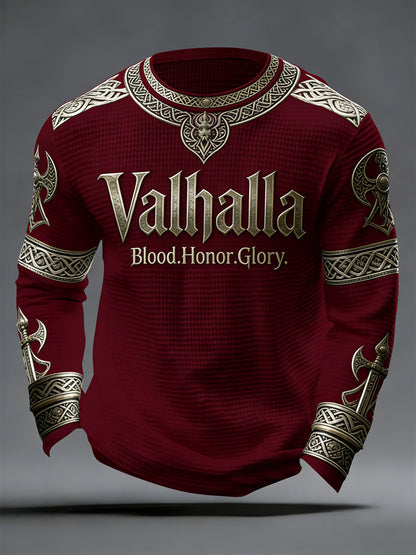 Férfi viking stílusú Valhalla waffle felső
