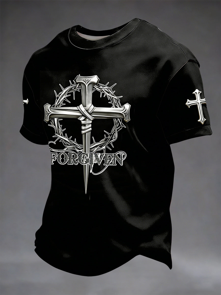 Retro faith cross alkalmi póló