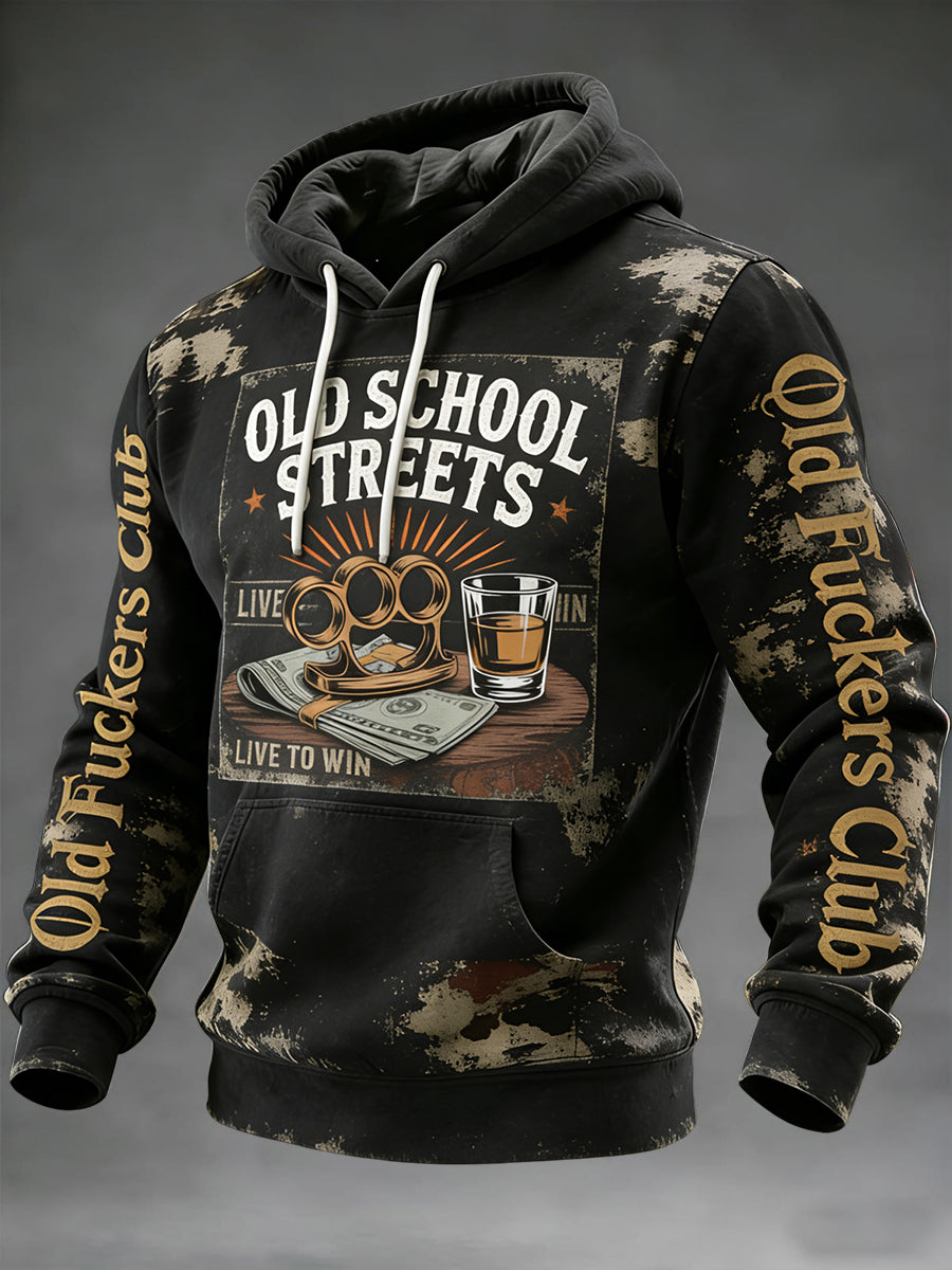 Férfi vintage old fuckers club alkalmi hoodie