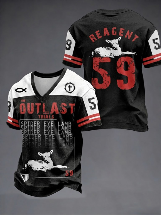 Férfi the outlast trials v-neck póló