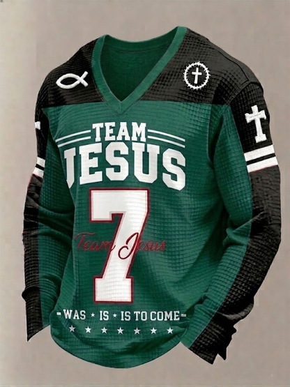 Férfi csapat jesus waffle hosszú ujjú póló