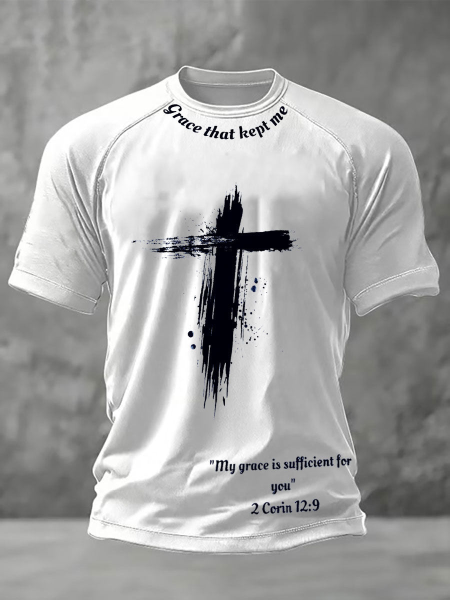 Men's grace that kept me short sleeve t-shirt