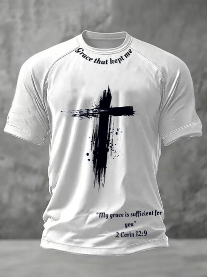 Men's grace that kept me short sleeve t-shirt