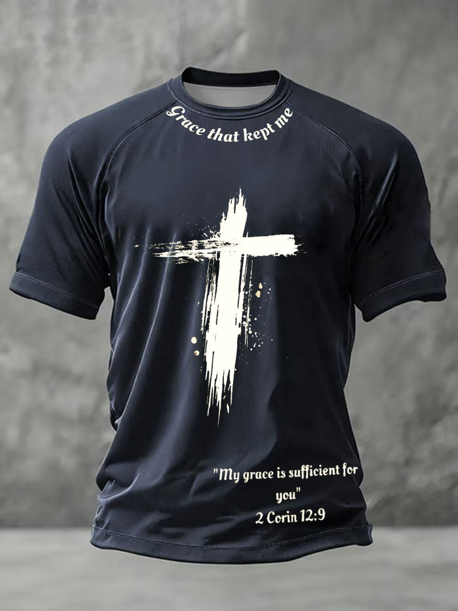 Men's grace that kept me short sleeve t-shirt