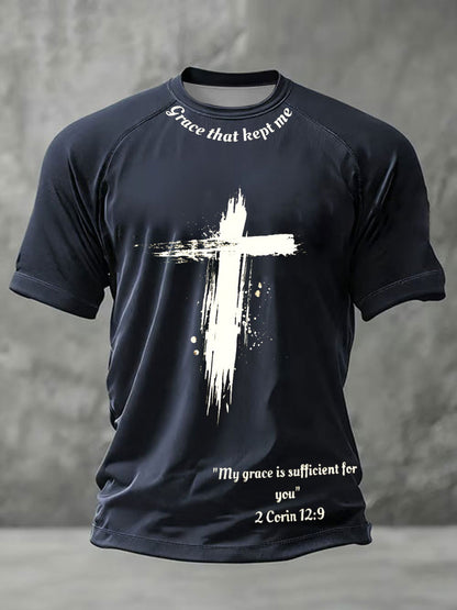 Men's grace that kept me short sleeve t-shirt