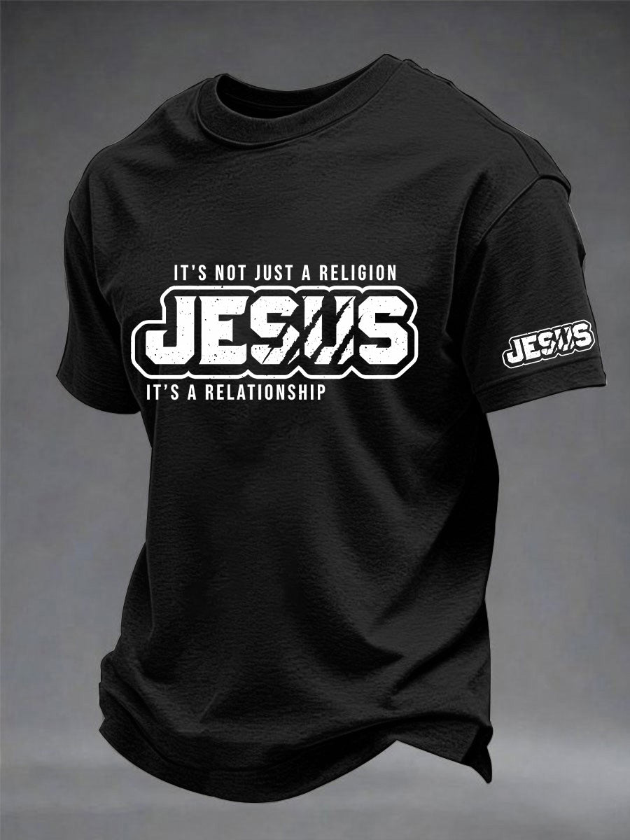 Men's it's not just a religion it's a relationship print tee