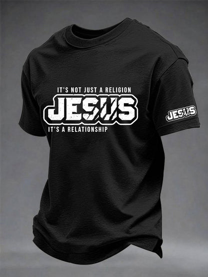 Men's it's not just a religion it's a relationship print tee