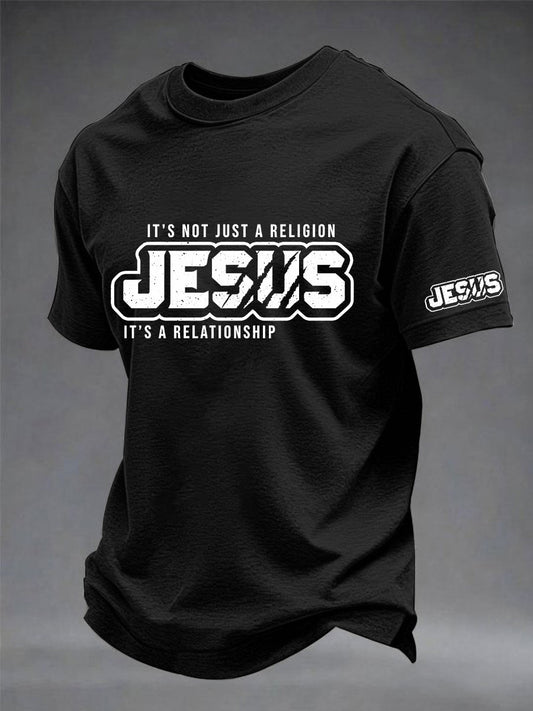 Men's it's not just a religion it's a relationship print tee