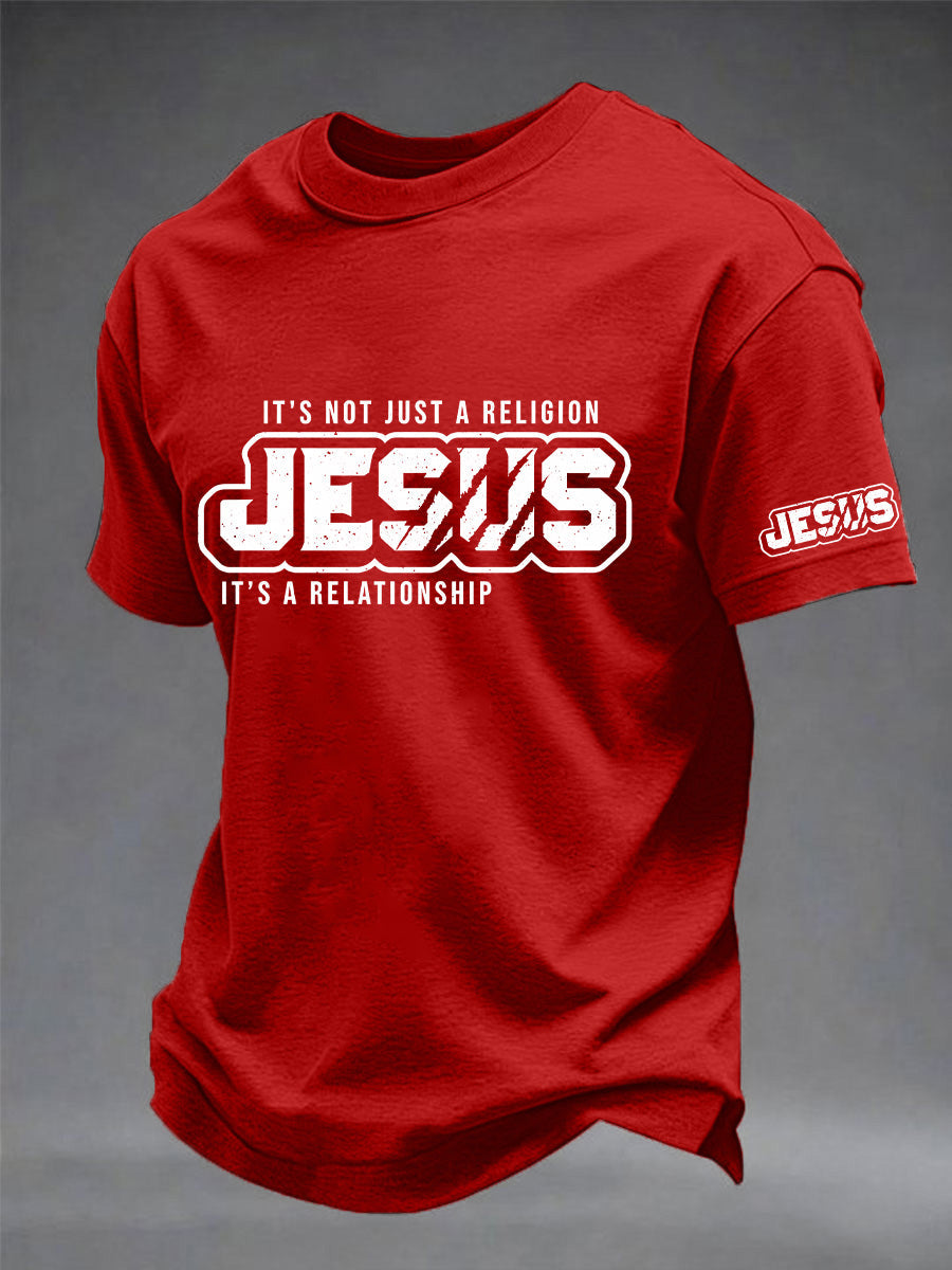 Men's it's not just a religion it's a relationship print tee