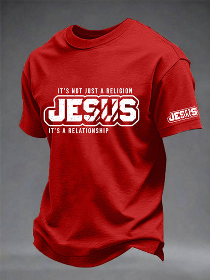 Men's it's not just a religion it's a relationship print tee