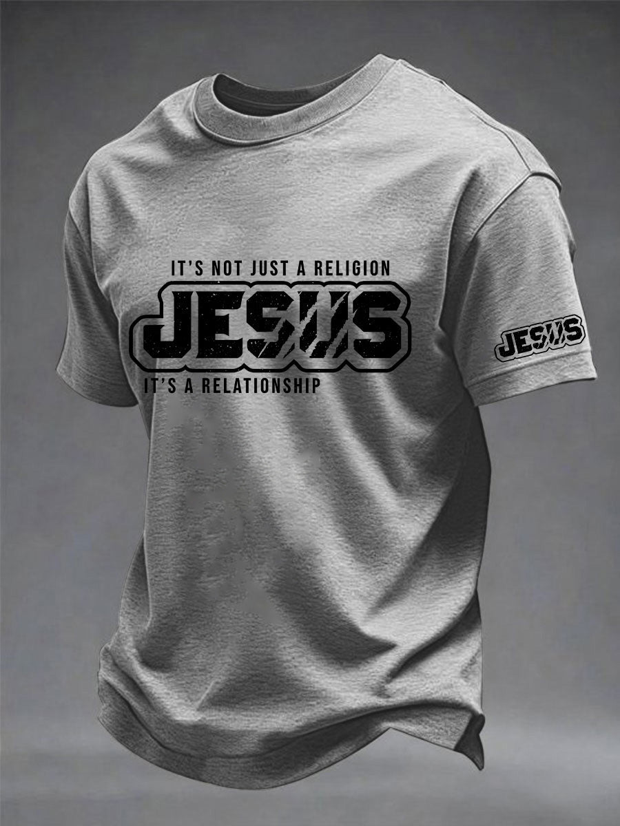 Men's it's not just a religion it's a relationship print tee