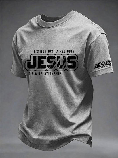 Men's it's not just a religion it's a relationship print tee
