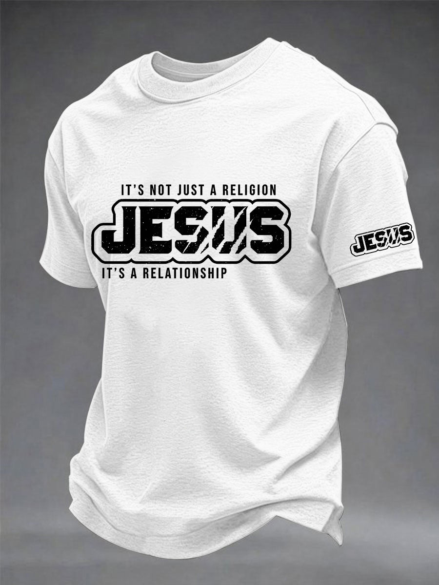 Men's it's not just a religion it's a relationship print tee