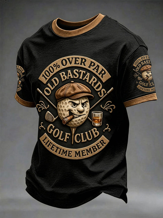 Férfi '100%-os több mint par old bastards golf club' pólók