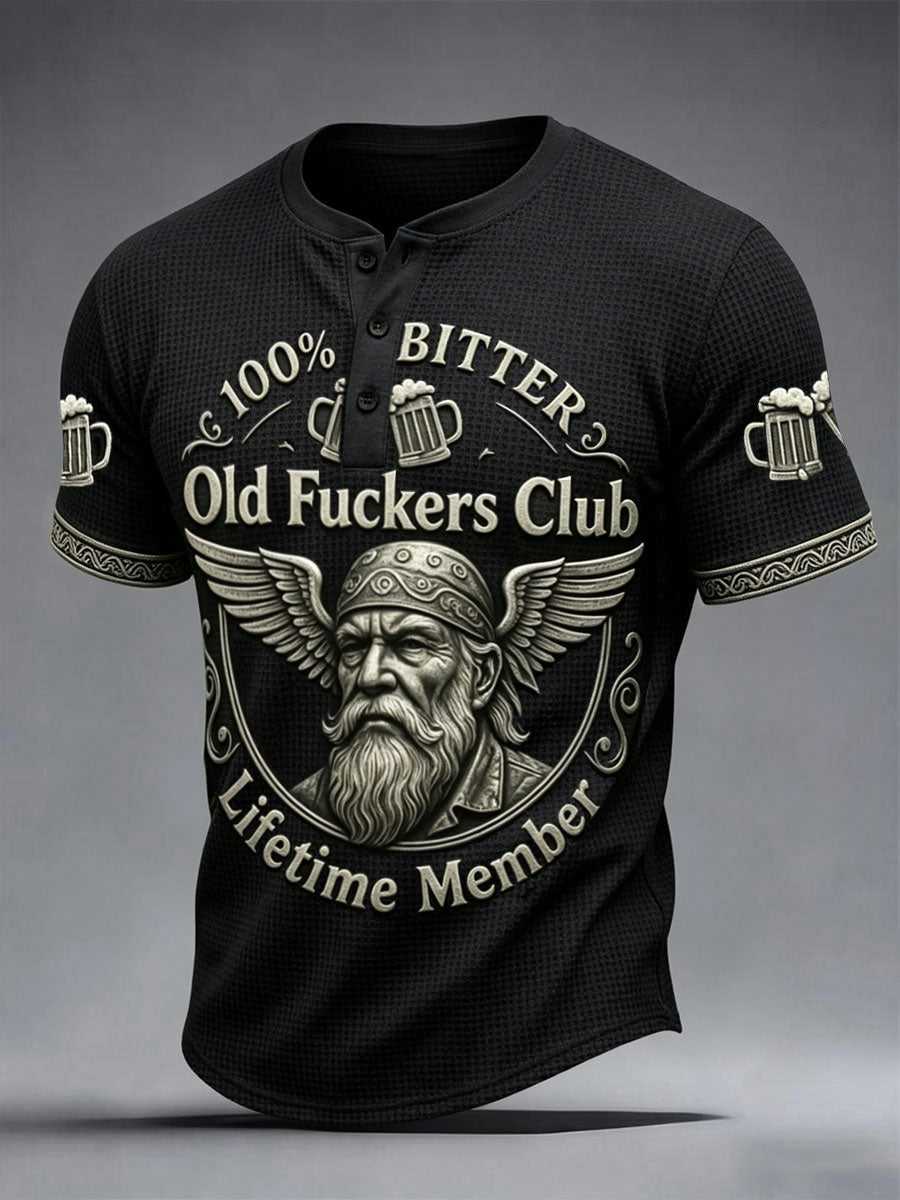 Férfi '100% bitter old fuckers club' waffle ingek