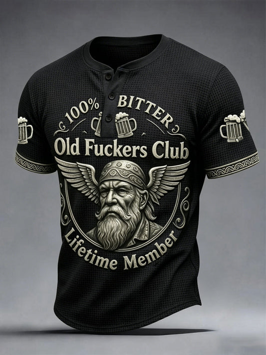 Férfi '100% bitter old fuckers club' waffle ingek