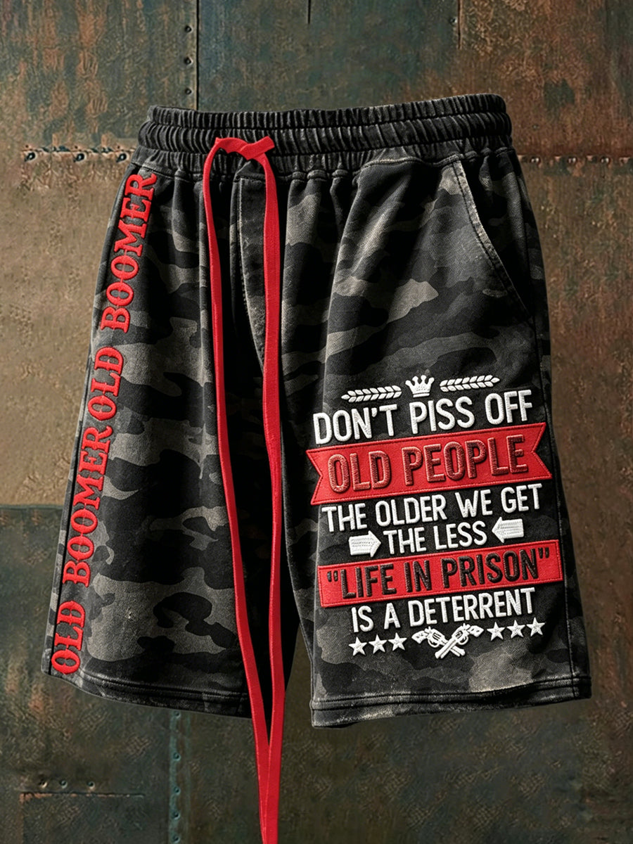 Férfi don't piss off régi peopel drawstring rövidnadrág