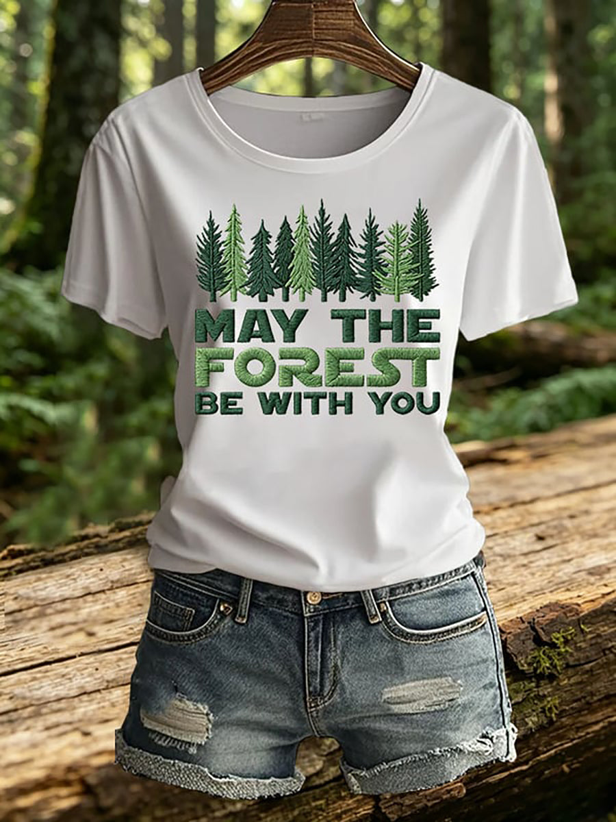 Női May The Forest Be With You nyomott póló