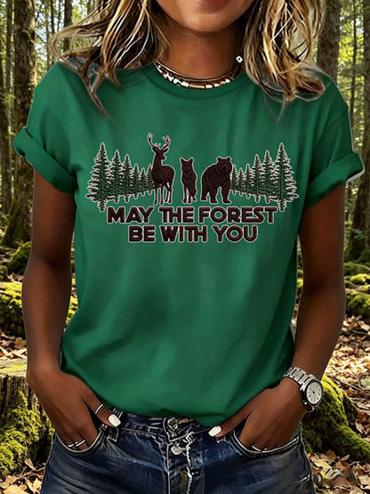 Női May The Forest Be With You nyomott póló
