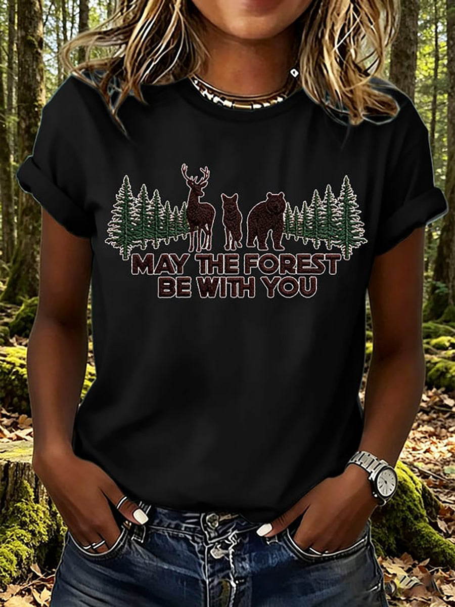 Női May The Forest Be With You nyomott póló