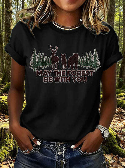 Női May The Forest Be With You nyomott póló