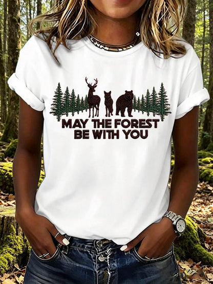 Női May The Forest Be With You nyomott póló